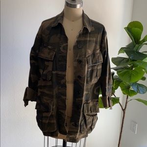 Topshop utility jacket in camo